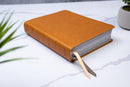 RVR 1960 Biblia ilustrada de la Tierra Santa, café símil piel