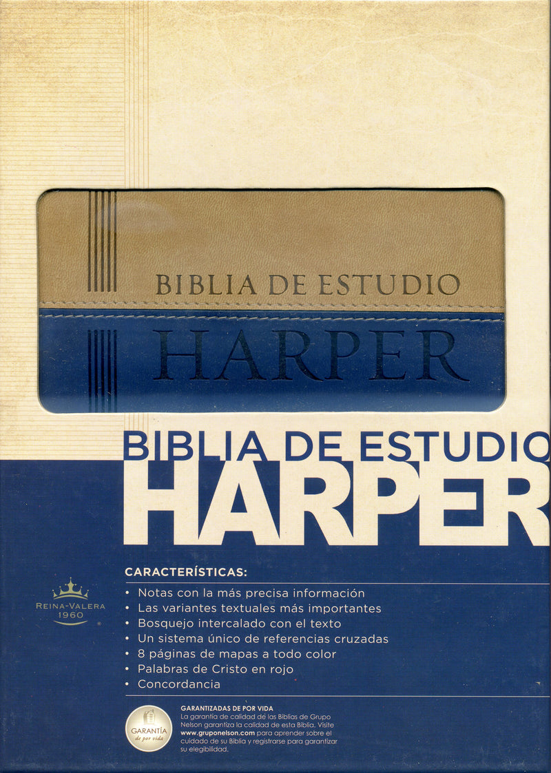 Biblia de Estudio Harper - Dos Tonos tapa piel