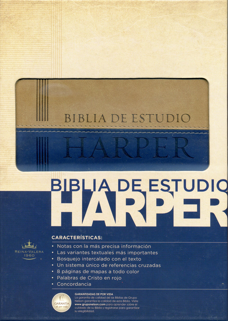 Biblia de Estudio Harper - Dos Tonos tapa piel
