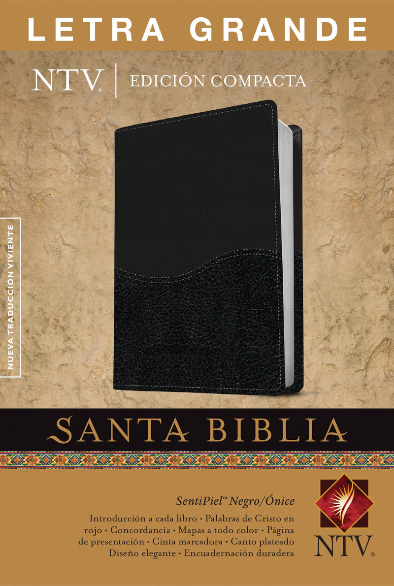 Santa Biblia NTV compacta letra grande negro onice