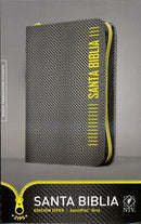 Biblia NTV Edicion Ziper Gris Cierre Amarillo