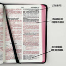 Biblia RVR60 bolsillo vinilo negro con borde rojo