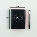Biblia RVR60 bolsillo vinilo negro con borde rojo