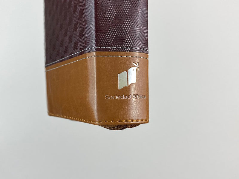 Biblia RVR60 bolsillo cierre indice dos tonos marrón