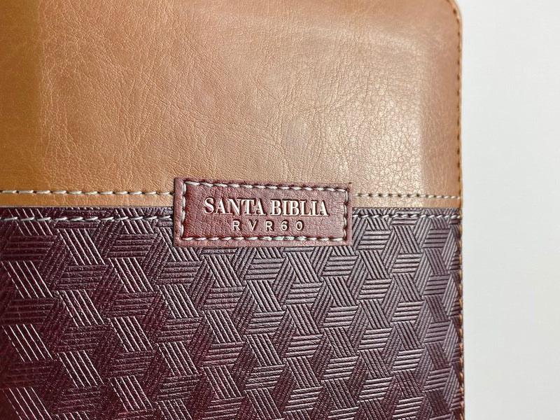 Biblia RVR60 bolsillo cierre indice dos tonos marrón