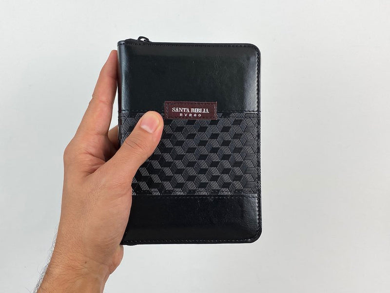 Biblia RVR60 bolsillo cierre indice negro/marrón