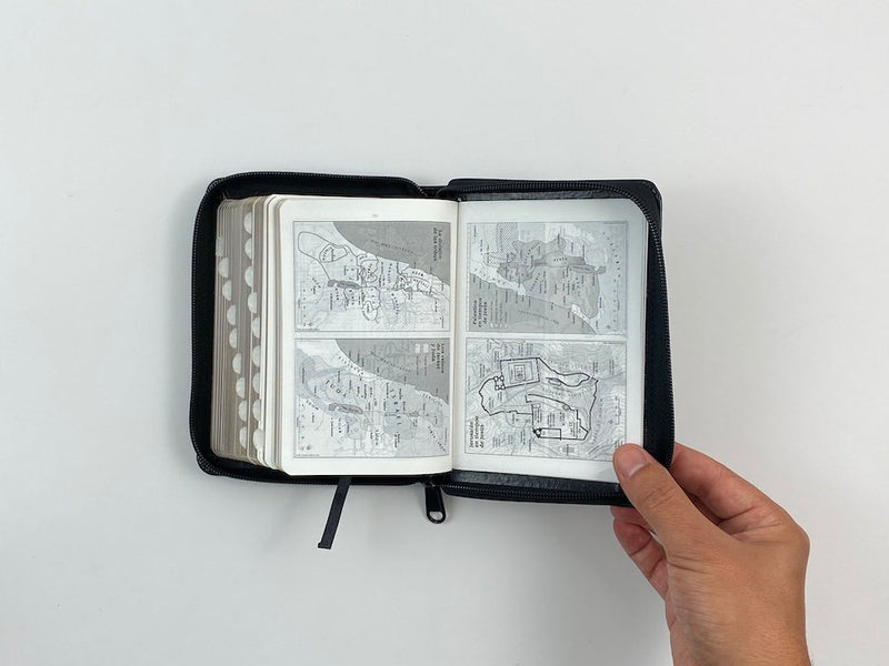 Biblia RVR60 bolsillo cierre indice negro/marrón