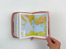 Biblia RVR60 Letra grande portatil cierre indice rosa/café (floral)