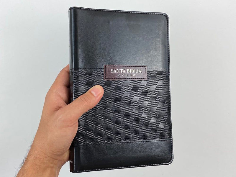 Biblia RVR60 Letra grande tamaño manual cierre índice negro/marrón