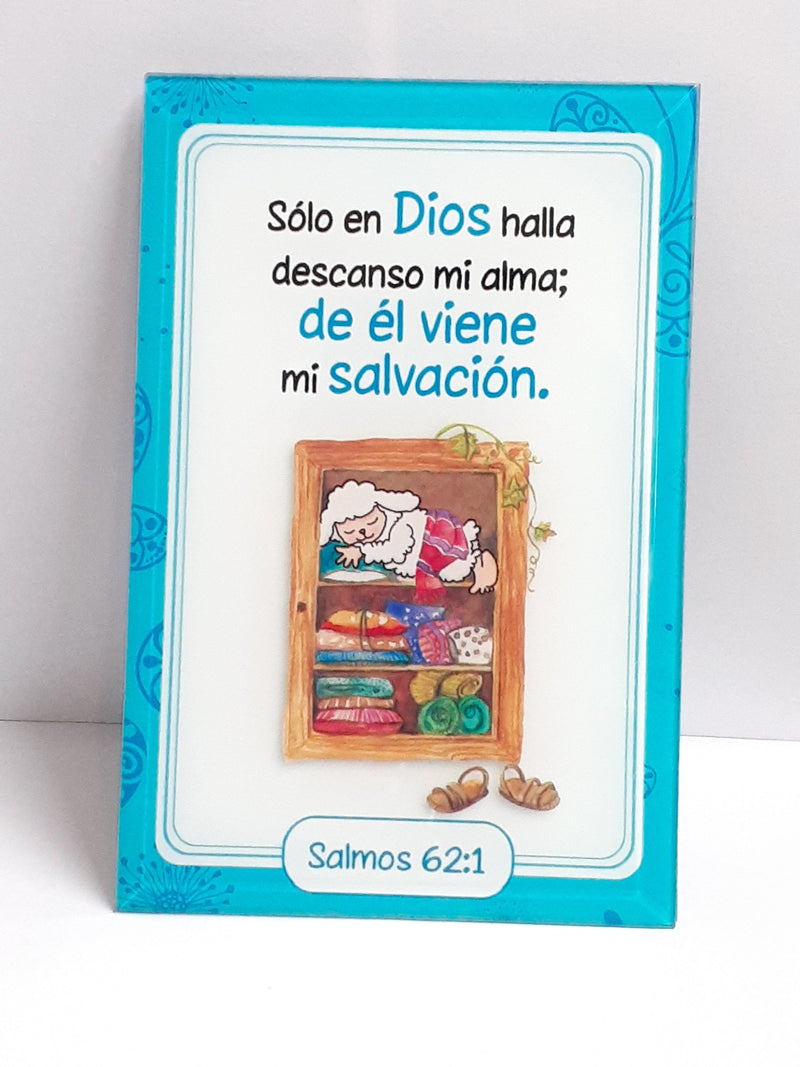 decoracion de vidrio ovejita Salmos 62:1