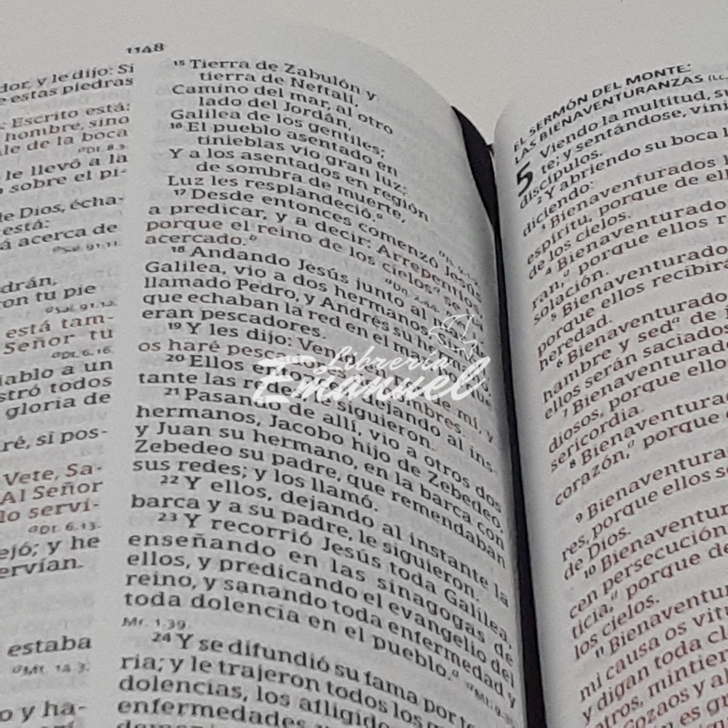 RVR 1960 Biblia Letra Grande Tamaño Manual, negro piel fabricada, con cierre