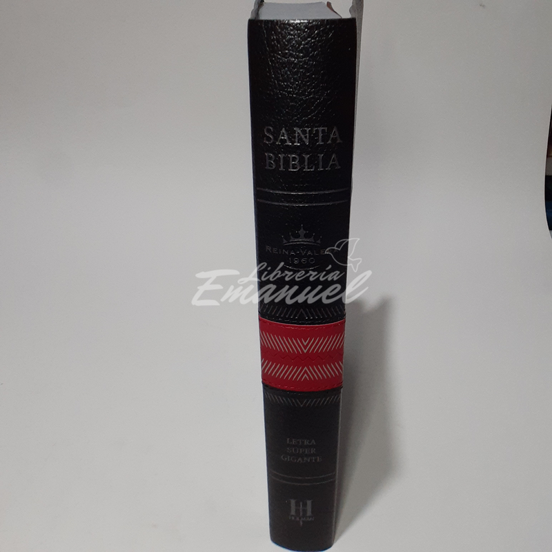 RVR 1960 Biblia Letra Súper Gigante, negro/rojo en piel fabricada
