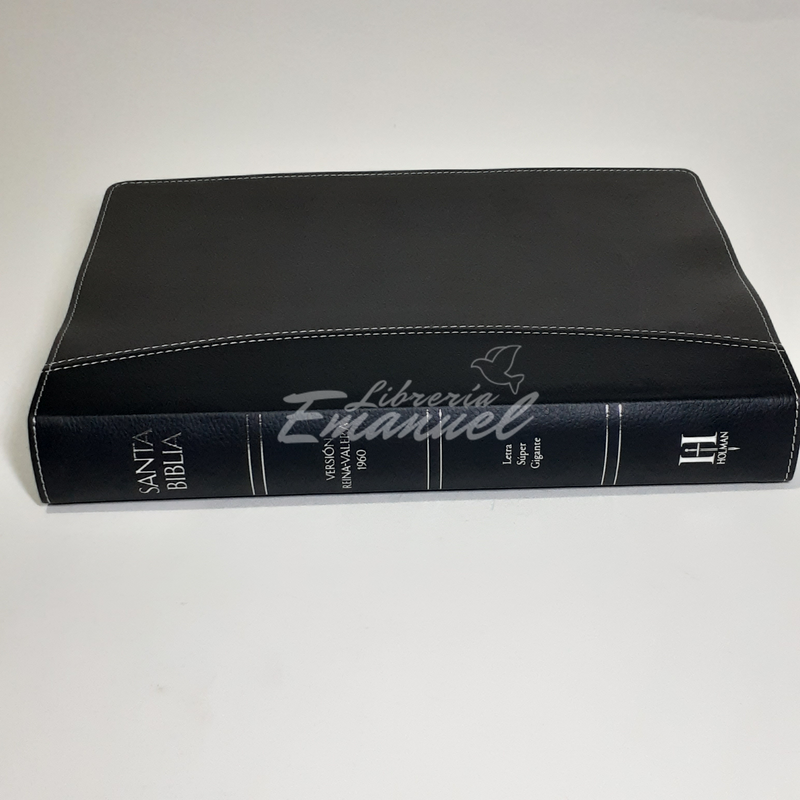 RVR 1960 Biblia Letra Súper Gigante con Referencias, negro/gris símil piel