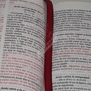 Biblia RVR60 bolsillo vinilo vino con borde amarillo