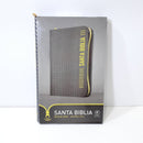 Biblia NTV Edicion Ziper Gris Cierre Amarillo