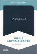 NVI Biblia Letra Gigante negro, piel fabricada con índice
