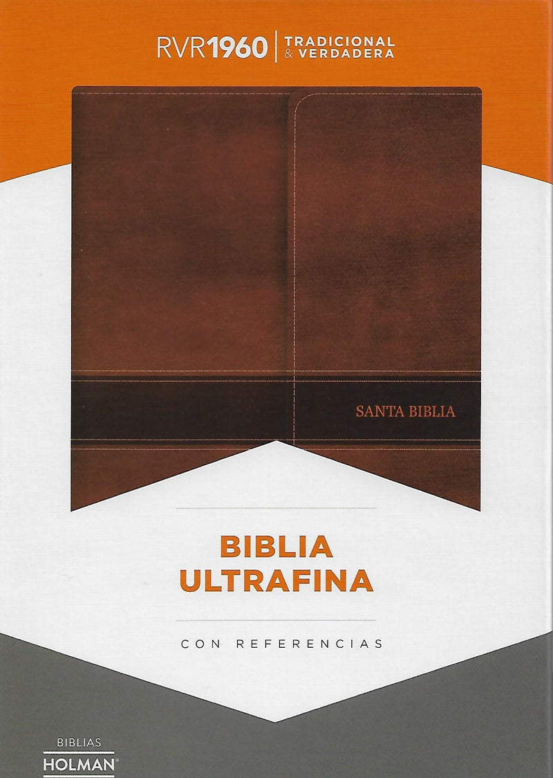RVR 1960 Biblia Ultrafina, marrón símil piel y solapa con imán