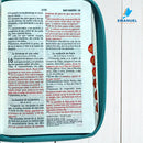 Biblia Tamaño Bolsillo RVR1960 Letra mediana con cierre /turquesa-amarillo con corazón