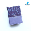 Biblia Tamaño Bolsillo RVR1960 Letra mediana con cierre / lila/ lila con flores