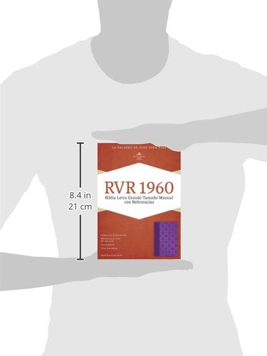 Biblia Letra Grande T/Manual con Referencias, violeta con plateado símil piel RVR60