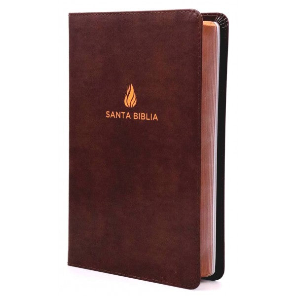 RVR 1960 Biblia Letra Gigante marrón, piel fabricada con índice