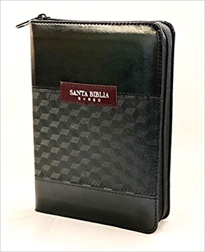 Biblia Reina Valera 1960 de letra grande portátil piel italiana cierre/índice negro/negro