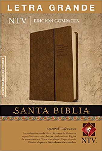 Santa Biblia NTV, Edición compacta letra grande (Letra Roja, SentiPiel, Café rústico)