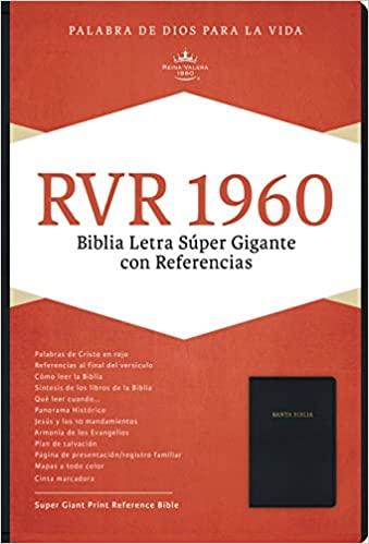 RVR 1960 Biblia Letra Súper Gigante, negro imitación piel