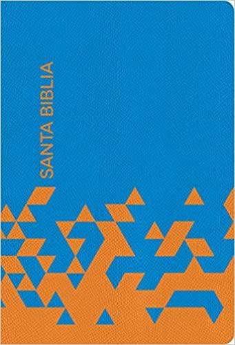 RVR 1960 Biblia para regalos y premios, azul océano/papaya símil piel