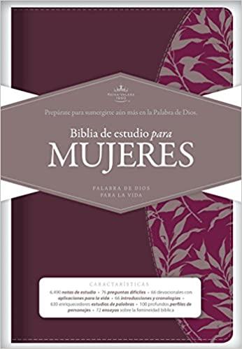 RVR 1960 Biblia de Estudio para Mujeres, vino tinto/fucsia símil piel