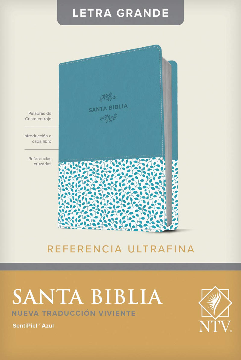 Santa Biblia NTV, Edición de referencia ultra fina, letra grande / azul