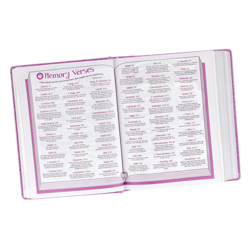 Holy Bible, My Creative Bible For Girls, Purple Glitter Hardcover Bible