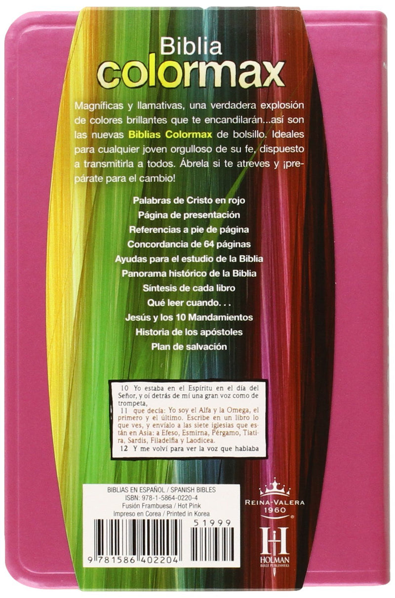 RVR 1960 Biblia Colormax rosado, dura max