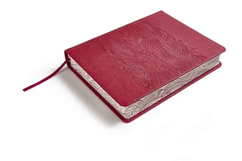 RVR 1960 Biblia de apuntes, edición ilustrada, símil piel rosado