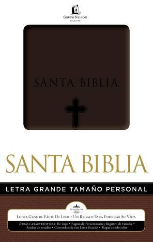 Biblia RVR60 Letra Grande Tamaño Personal Piel Italiana Diseño Especial Café (Caja)