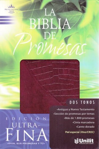 Biblia de las promesas letra grande vino/croc