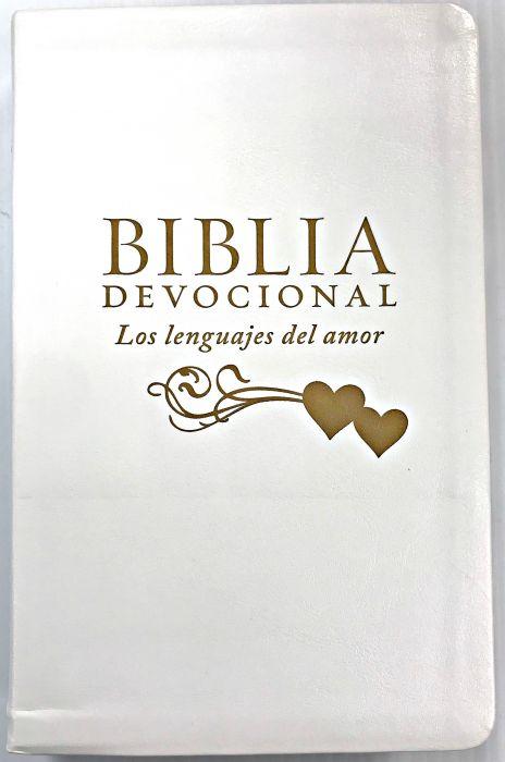 Biblia Devocional/NTV/Los Lenguajes Del Amor/Edicion Boda/Piel/Blanco