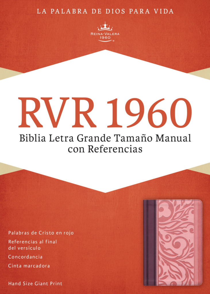 RVR 1960 Biblia Letra Grande Tamaño Manual, rosado símil piel