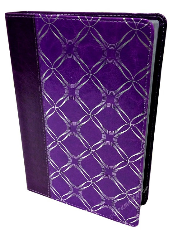 Biblia Letra Grande T/Manual con Referencias, violeta con plateado símil piel RVR60