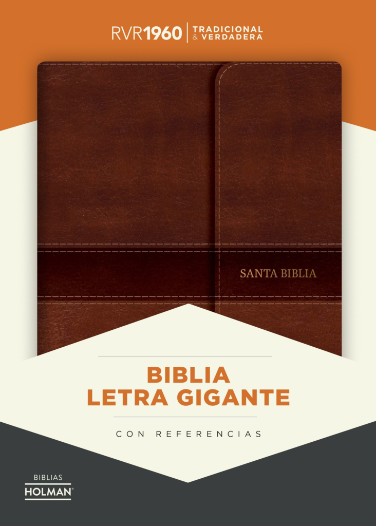 RVR 1960 Biblia letra Gigante ultrafina marrón, símil piel y solapa con imán