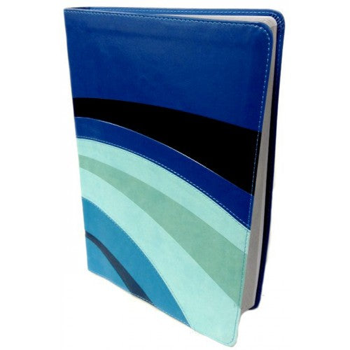 RVR 1960 Biblia de Estudio Arco Iris, azul eléctrico/celeste/turquesa, símil piel