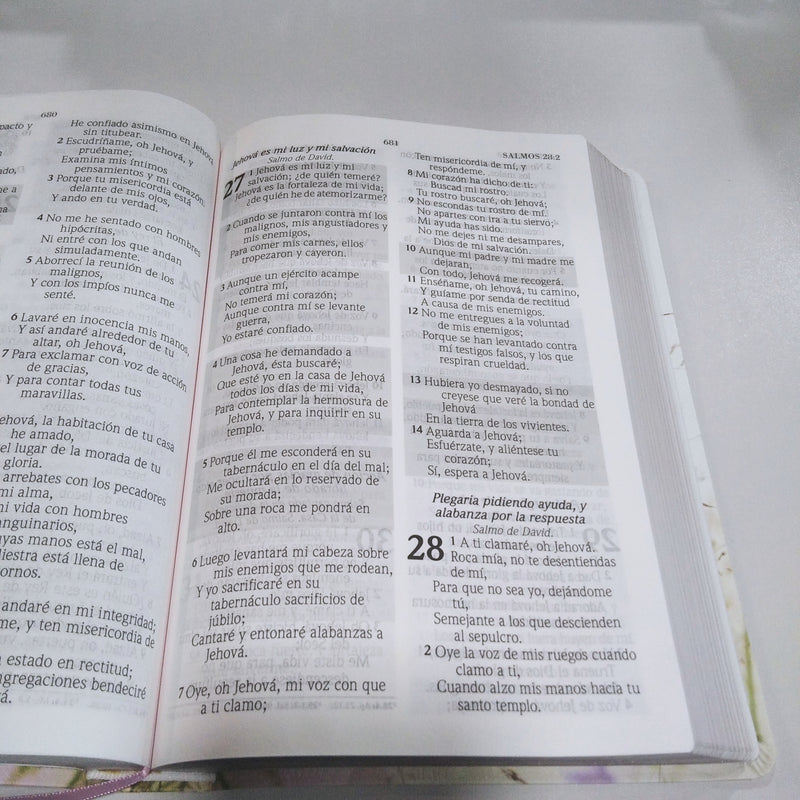 BIBLIA DE PROMESAS / LETRA GRANDE / PIEL ESPECIAL FLORAL