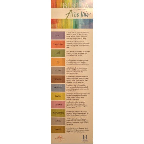 Biblia de Estudio Arco Iris RVR60 multicolor tapa dura con indice