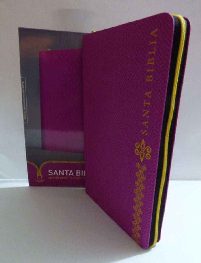 Santa Biblia NTV, Edición zíper (SentiPiel, Fucsia)