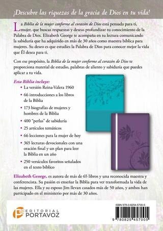 Biblia de la mujer conforme al corazón de Dios: Duotono Aqua