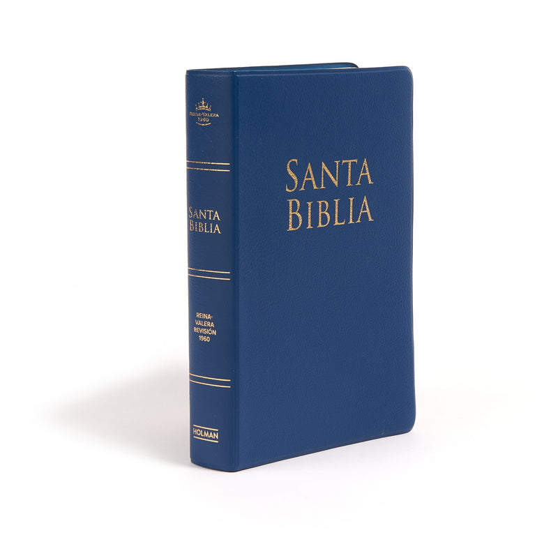 RVR 1960 Biblia letra grande tamaño manual, azul marino vinilo