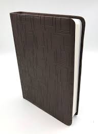 Biblia tamaño personalizado Símil Cuero Geométrico Café