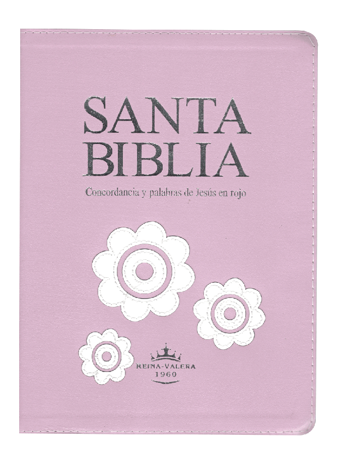 Biblia Letra Gigante Imi Piel Rosa con Palabras de Jesus en Rojo Cantos Dorados con Index RVR60