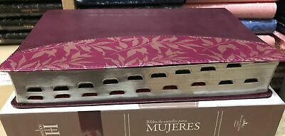 RVR 1960 Biblia de Estudio para Mujeres, vino tinto/fucsia símil piel con índice